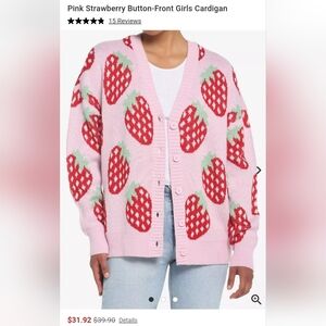Pink Strawberry Cardigan